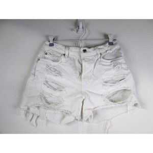 Free People We the Free Very Distressed White Jean Shorts 26 Preloved (B10-19)